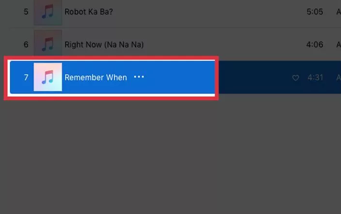 Click and drag the selected music