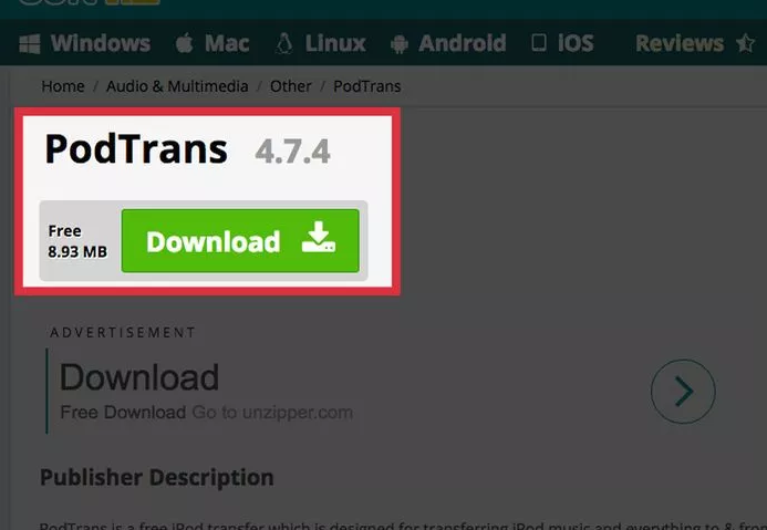 download and install PodTrans