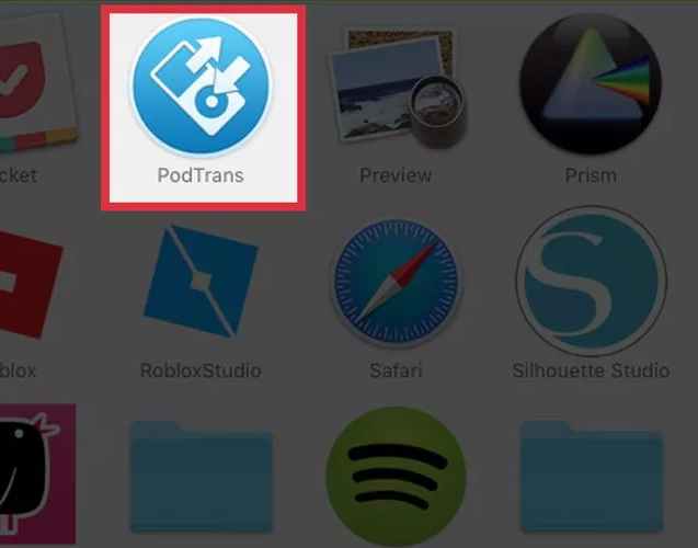 Open PodTrans and wait for your content to upload