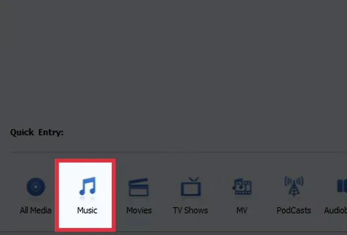 Click the "Music" button