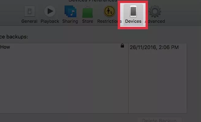 Click the "Devices" tab 