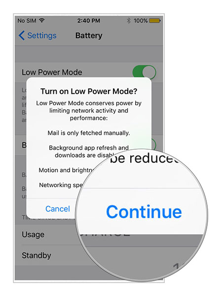Low Power Mode to fix iOS 11.3 battery Drain Issues