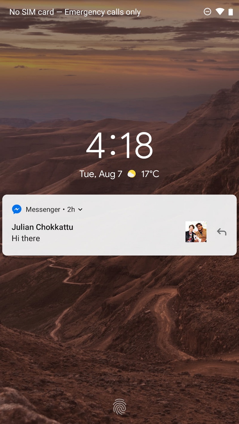 Android 9 Pie Lock Screen