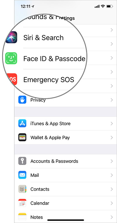 Click-Face-ID-Passcode-in-iPhone-X-Settings