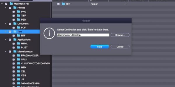 Tap the Recover option and then provide a destination for saving the retrievable files.